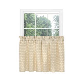 58" Rod Pocket Panel with Attached Valance All-In-One Neutral Texture Home